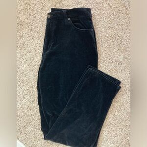 Calvin Klein black velvet jeans barrel leg all cotton probably vintage